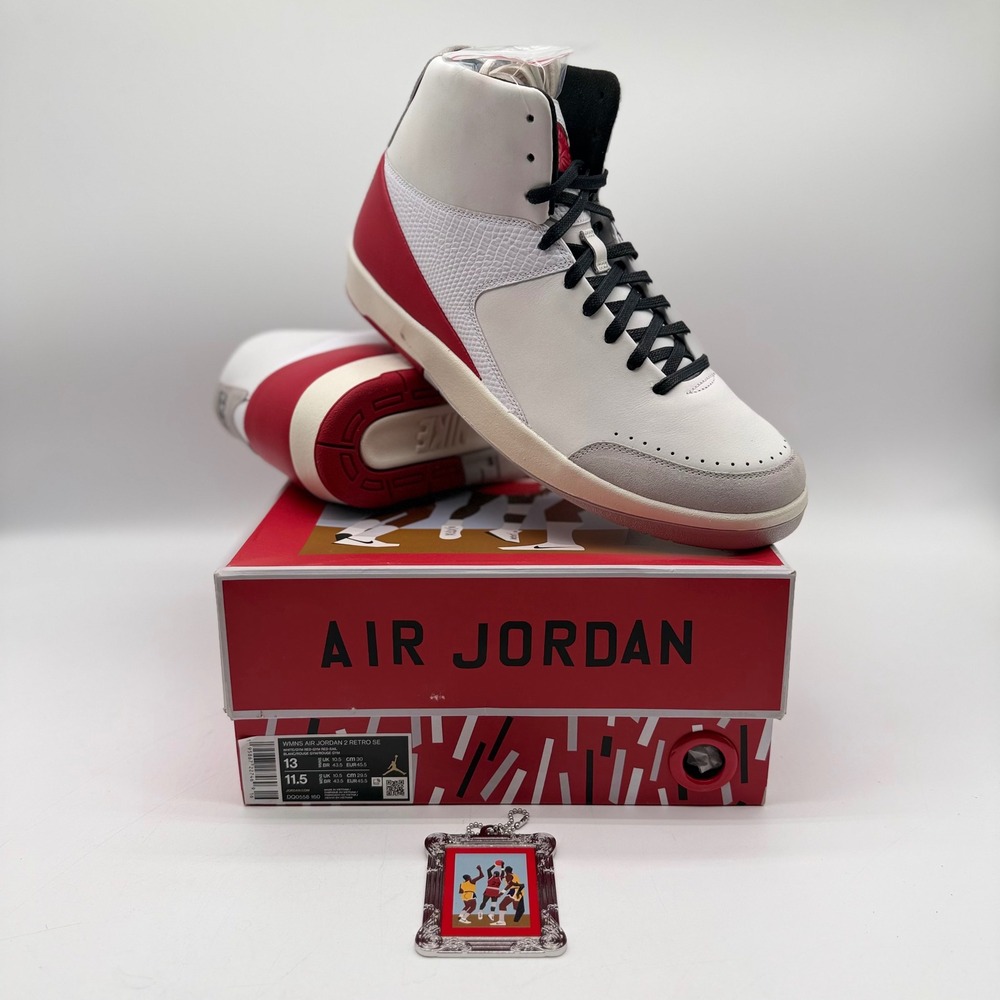 Jordan 2 Retro SE Mens11.5 Womens13 Nina Chanel Abney White Gym Red*New W/Box*